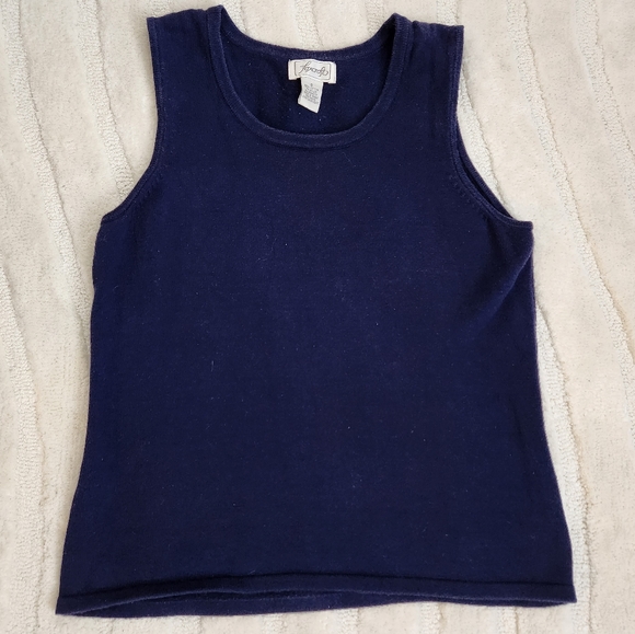 Foxcroft Tops Vintage Knit Sweater Tank Top Or Vest In Navy Blue